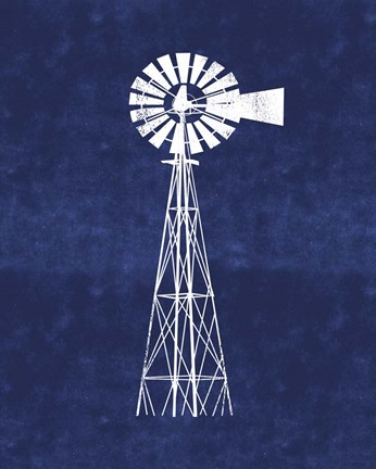 Framed Blue Windmill Print