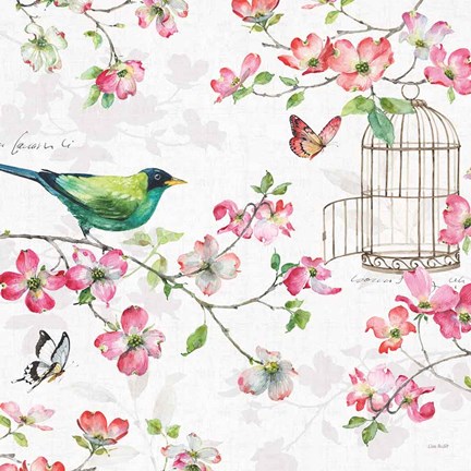 Framed Dogwood Garden IV Print