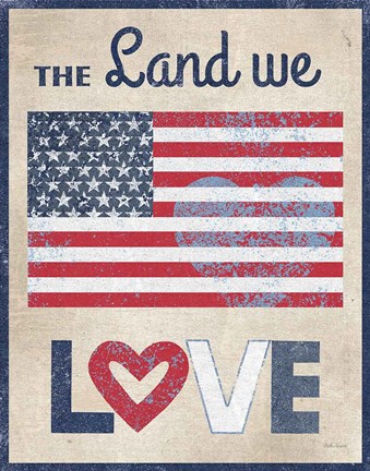 Framed Land We Love Dark Print