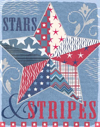 Framed Stars and Stripes Star Dark Print