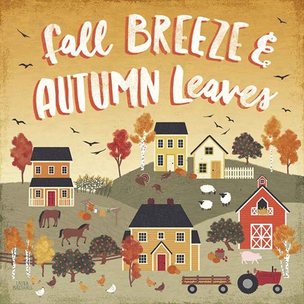 Framed Harvest Village III Print