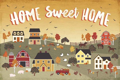 Framed Harvest Village II Print