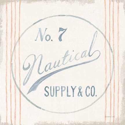 Framed Floursack Nautical IX Print