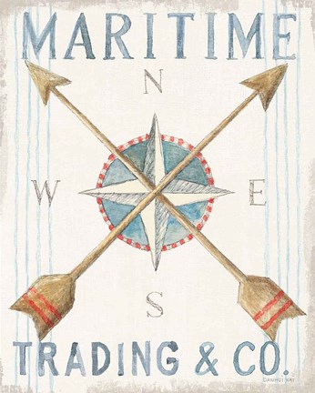 Framed Floursack Nautical VI Print