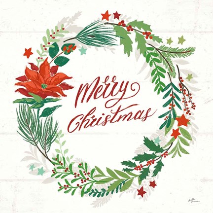 Framed Holiday Joy I Merry Christmas Print