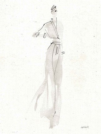 Framed La Fashion IV Gray v2 Print