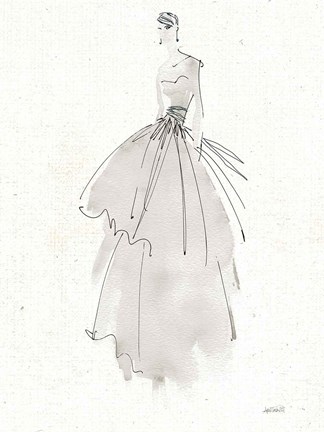 Framed La Fashion II Gray v2 Print