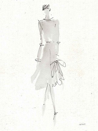 Framed La Fashion I Gray v2 Print