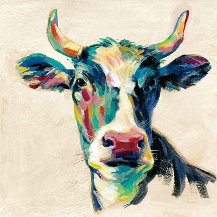 Framed Expressionistic Cow II Print