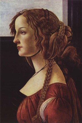 Framed Portrait of Simonetta Vespucci Print