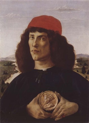 Framed Portrait of a Man with a Medal of Cosimo the Elder Print