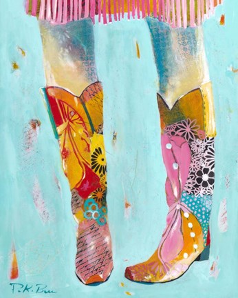 Framed Cowgirl Boots Print