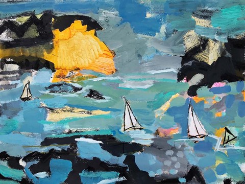 Framed Rough Sea Print