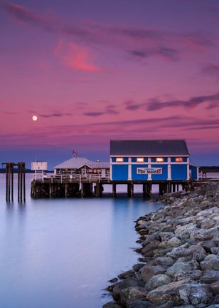 Framed Moon over Sidney Fish Market Print
