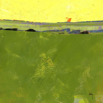 Framed Hot Sky over Lazy Fields Print