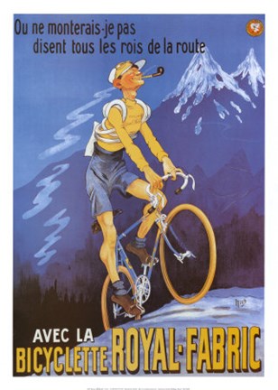 Framed Bicyclette Royal Fabric Print