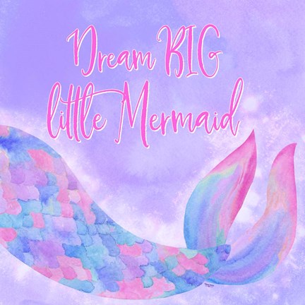 Framed Mermaid Life I Pink/Purple Print