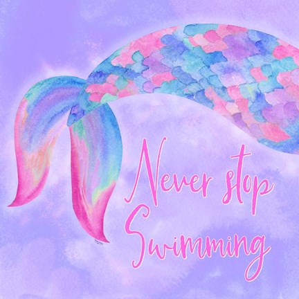 Framed Mermaid Life II Pink/Purple Print