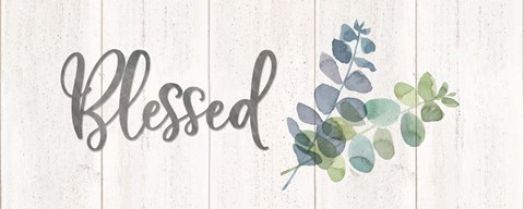 Framed Natural Inspiration Blue Blessings sign Print