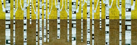 Framed Birches in Fall Print