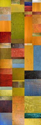 Framed Color Panels with Green Grass Print