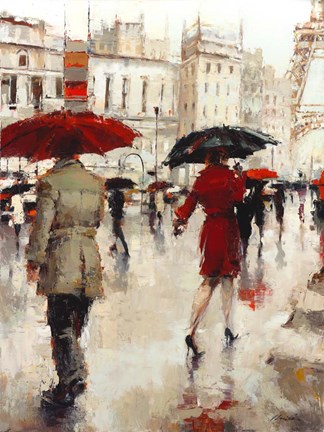 Framed Parting on a Paris Street Print