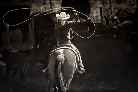 Framed American Cowgirl Print