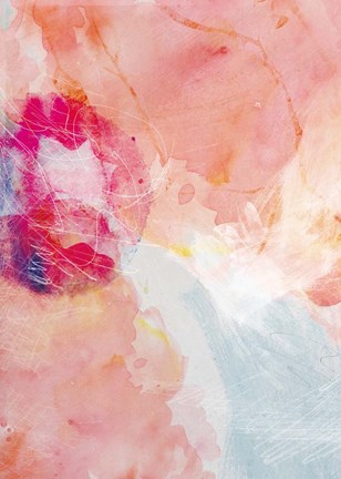 Framed Abstract Turquoise Pink No. 2 Print