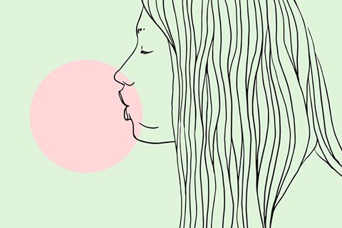 Framed Pink Bubble Gum Print