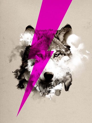 Framed Wolf Rocks Print