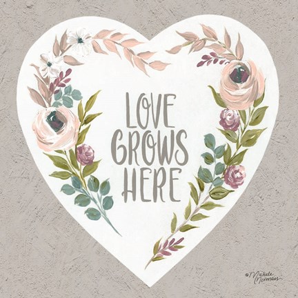 Framed Love Grows Here Print