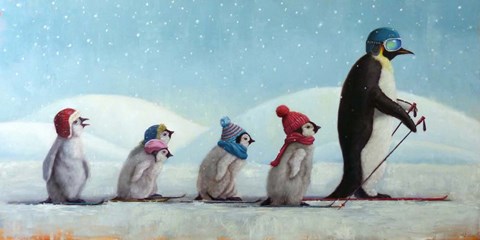 Framed Ski School Print