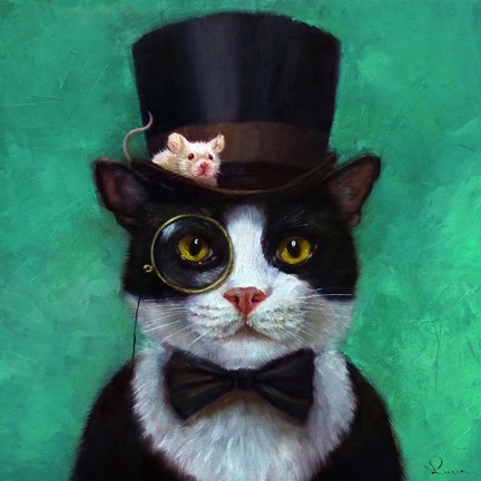 Framed Tuxedo Cat Print