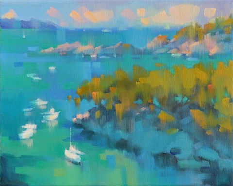 Framed Cala Fornels II Print