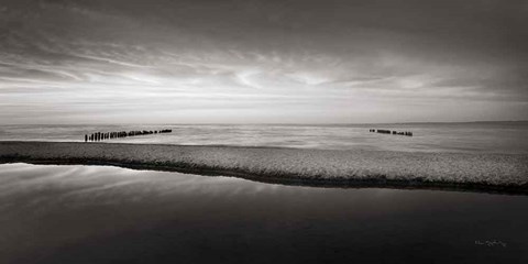 Framed Lake Superior Beach IV BW Print