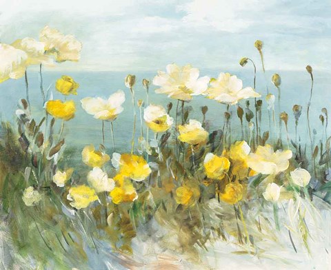 Framed Field of Poppies Bright Crop Print