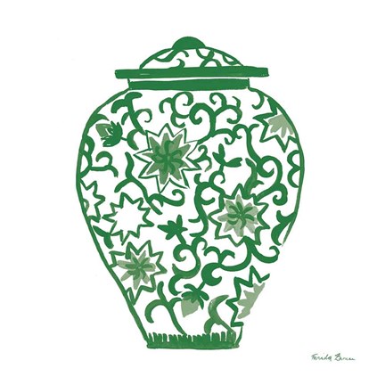 Framed Chinoiserie III Green Print
