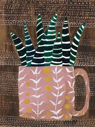 Framed Succulent Cup Print