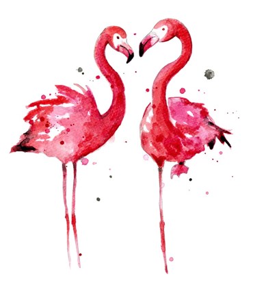 Framed Pink Flamingos Print
