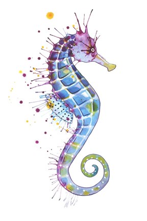 Framed Purple Seahorse Print