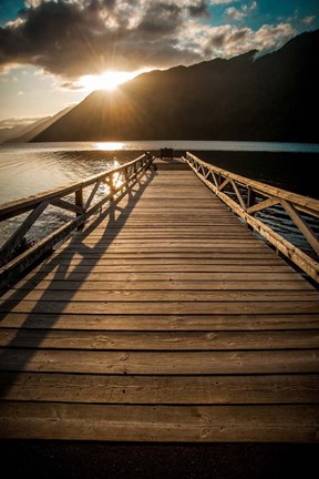 Framed Crescent Lake Sunset Print