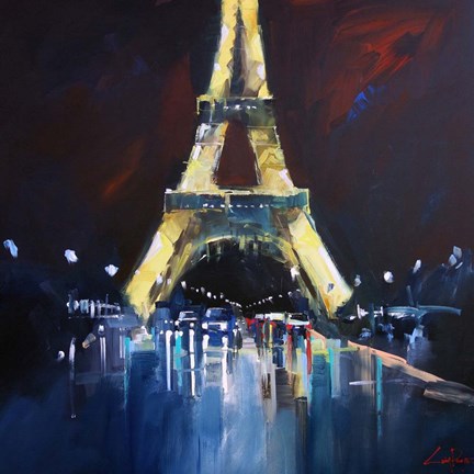 Framed Eiffel Rain Print