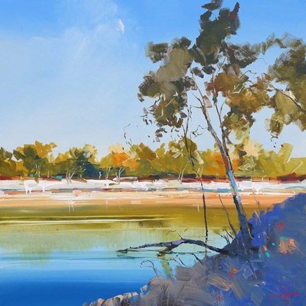 Framed River Bank Print