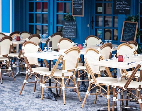 Framed Blue Cafe Print