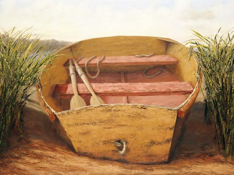 Framed Beached Dinghy Print