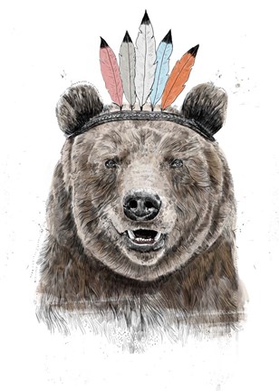 Framed Festival Bear Print