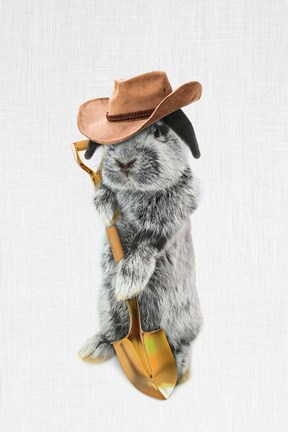 Framed Rabbit Farmer Print