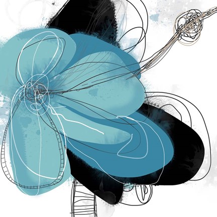 Framed Azul Poetry 1 Print