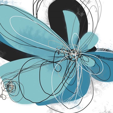 Framed Azul Poetry 2 Print