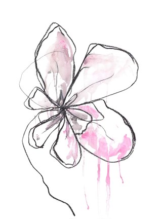 Framed Pink Modern Botanical Print